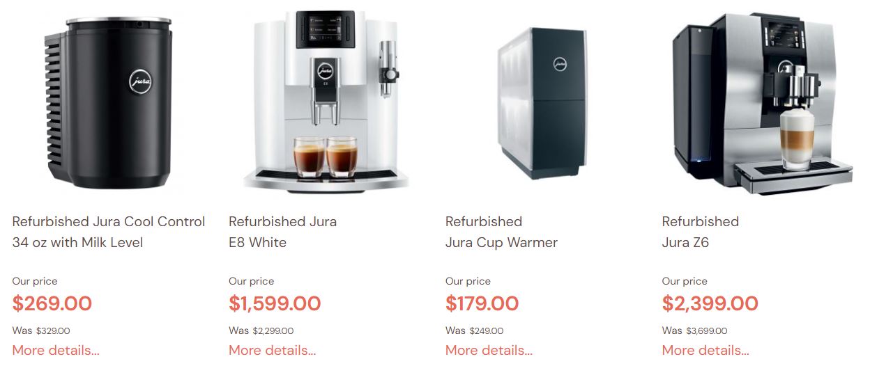 Refurbished Jura Espresso machines