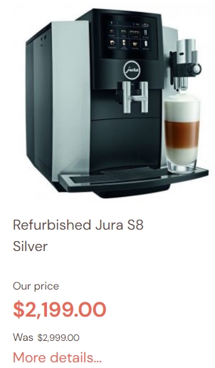 Refurbished Jura S8 Silver